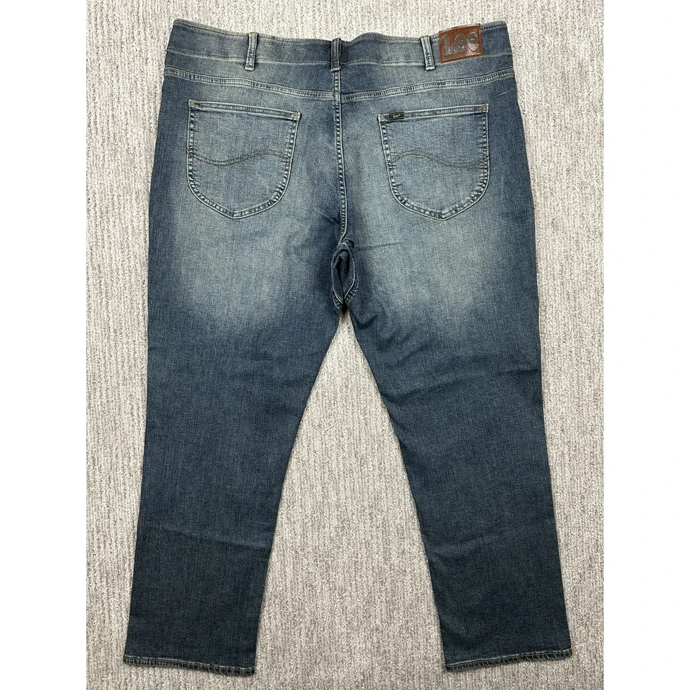 Lee Extreme Motion Jeans Mens 46x30 Blue Medium Wash Taper Stretch Big & Tall